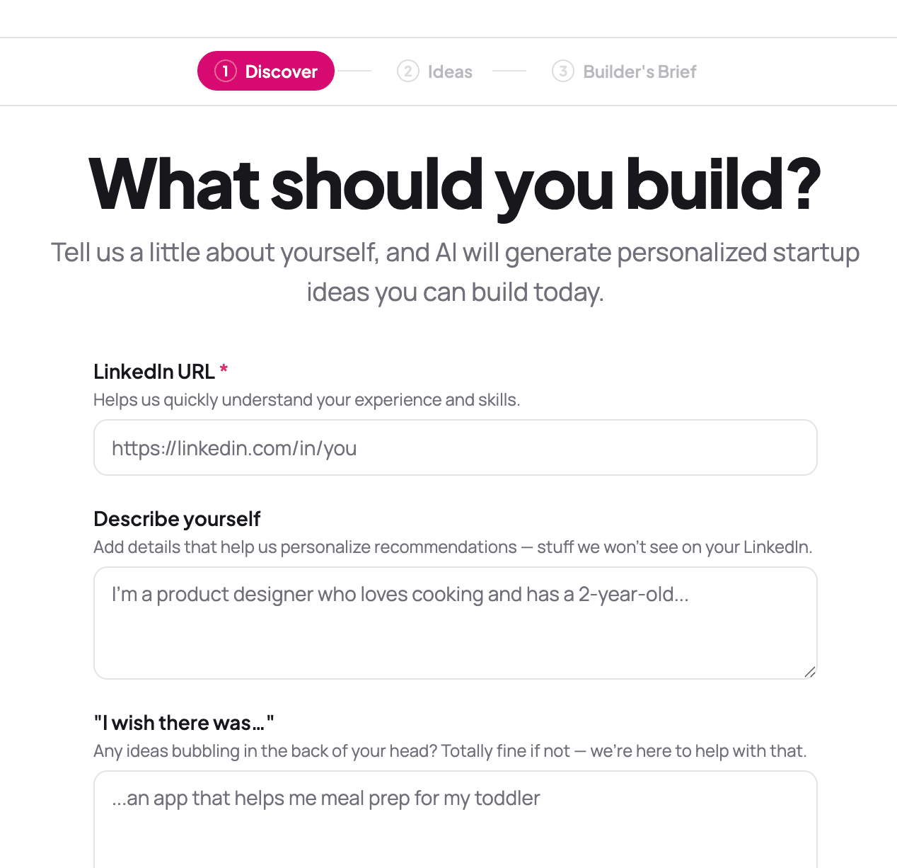 Spark app generating a business idea