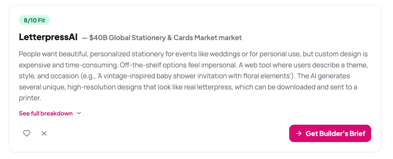 One of my AI-generated business ideas: a letterpress business