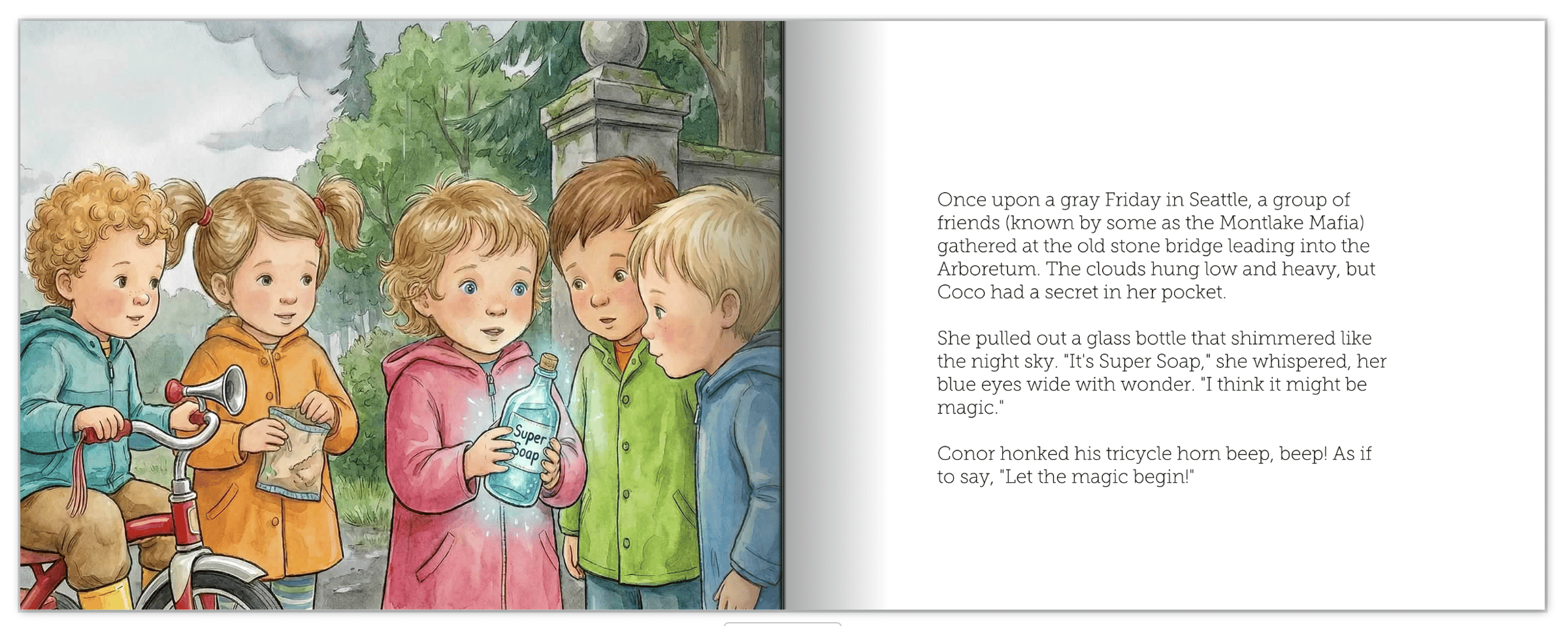 Pages from the AI-generated children's book