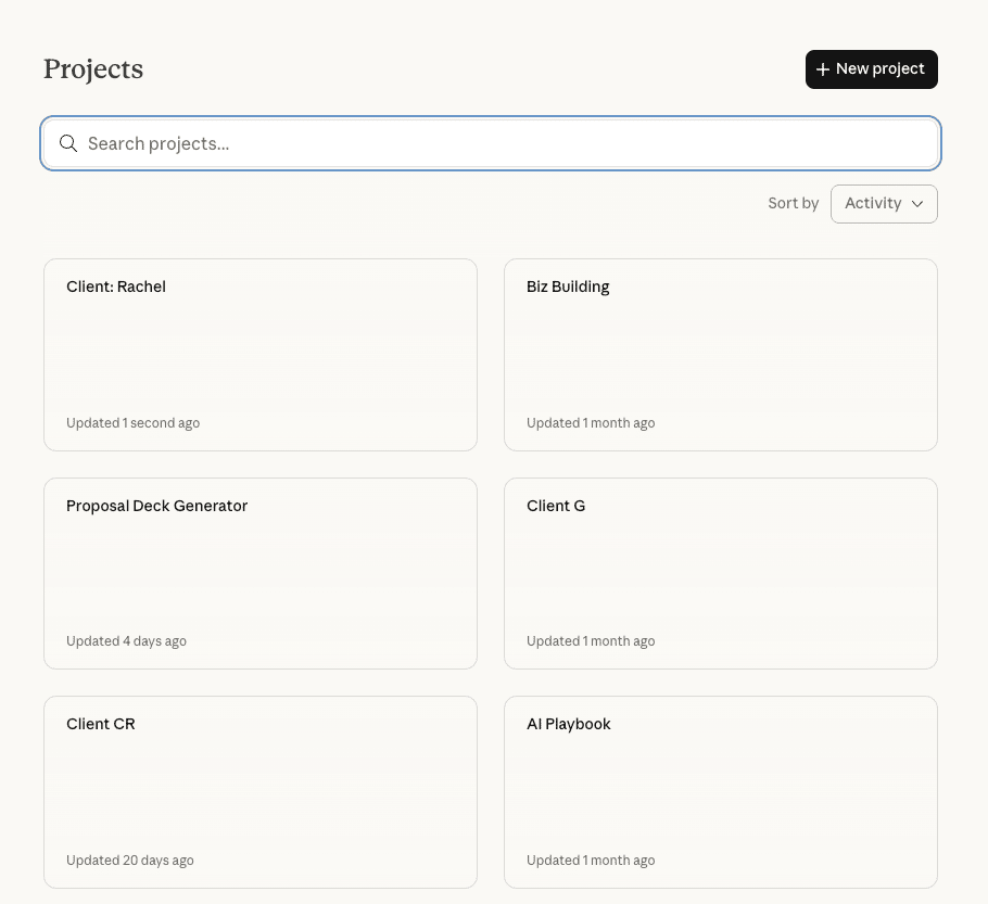 Claude Project setup for business building