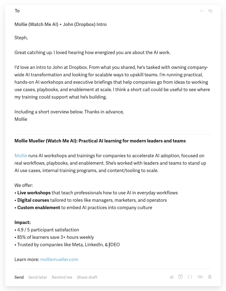 Example of a Sales RFI email