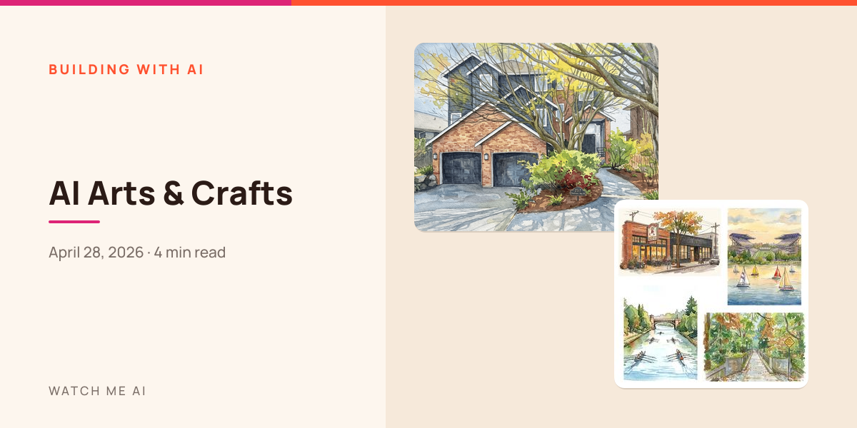 Watercolor house portrait and a set of illustrated scenes I generated