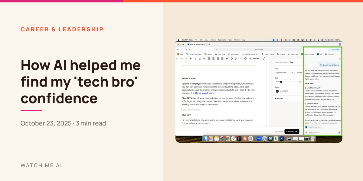 Screenshot of me editing my pitch language with AI side by side
