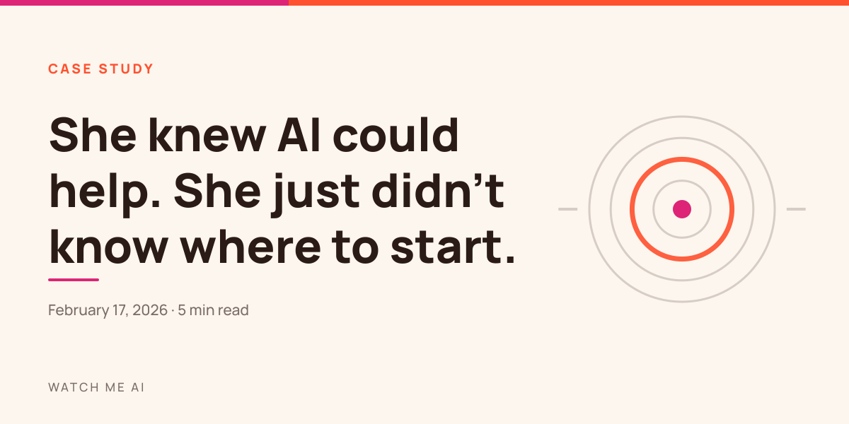 Cover for a case study about an executive coach's first AI workflows