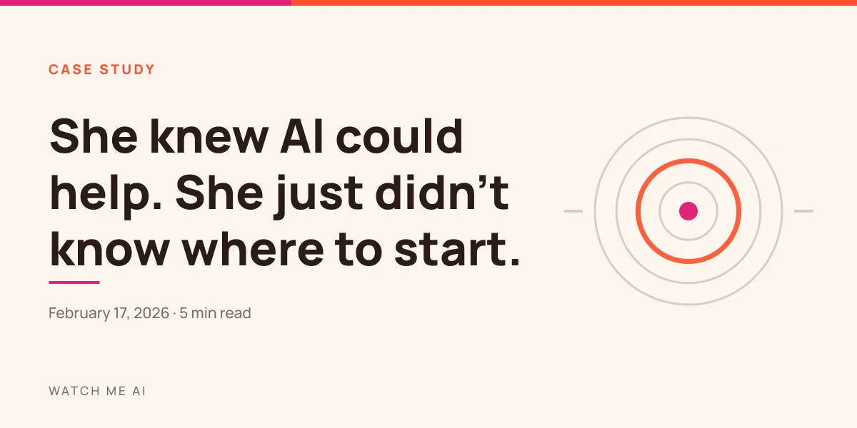 Cover for a case study about an executive coach's first AI workflows