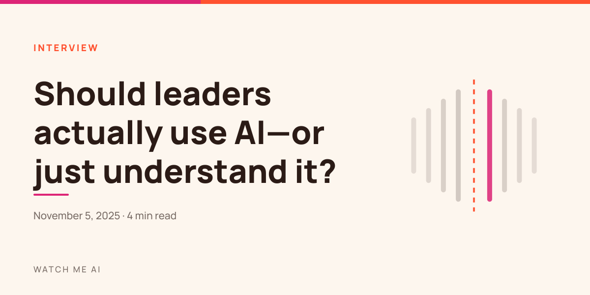 Cover for a conversation about whether leaders should use AI themselves