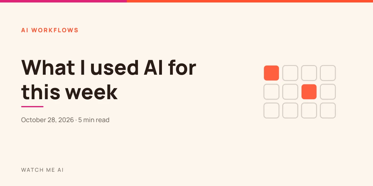 What I used AI for this week, with an editorial grid motif.