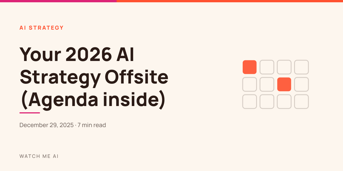 Cover for an issue with an agenda for a personal AI strategy offsite